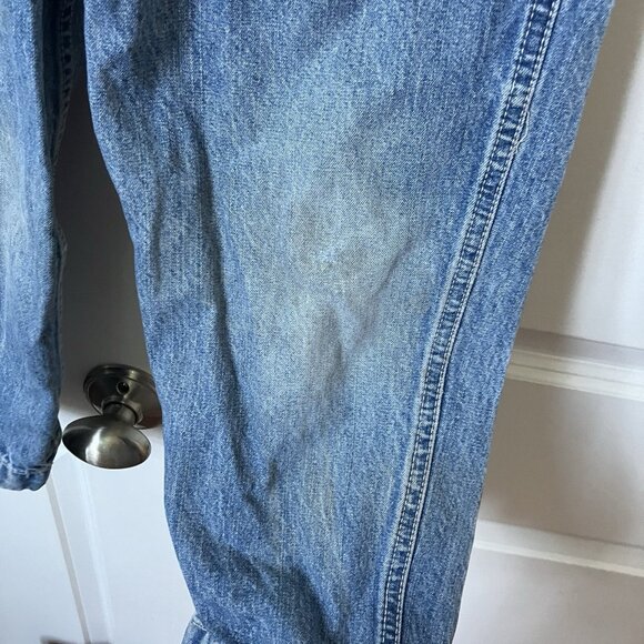 Vintage Levi's Kids Overalls Bib Dungaree Size 4/5 Blue Denim Jean Distressed - Picture 2 of 15